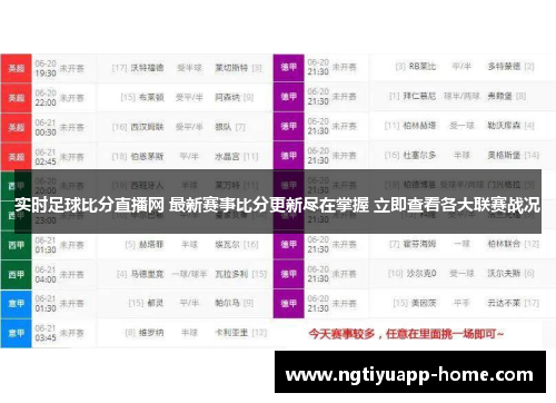 实时足球比分直播网 最新赛事比分更新尽在掌握 立即查看各大联赛战况